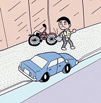 イラスト：車や自転車を放置すること