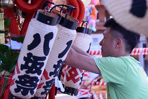 稲生自治会館で行われた八坂祭の写真