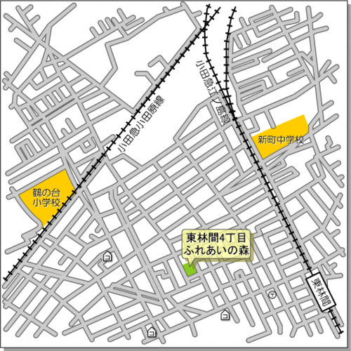 地図：東林間4丁目ふれあいの森