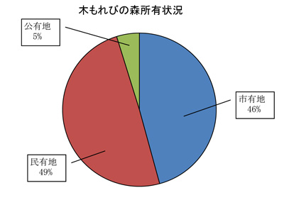 木もれびの森の土地所有状況のグラフ