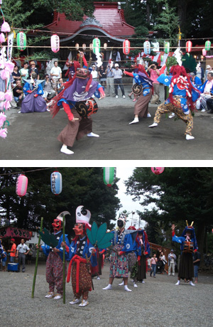 大島諏訪明神の獅子舞の写真