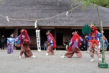 古民家園で「大島の獅子舞」特別披露（2024年1月撮影）の拡大写真を表示