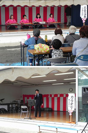 稲生桜祭りのステージの写真