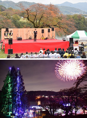 つくい湖湖上祭と津久井湖城山イルミネーション点灯式の写真