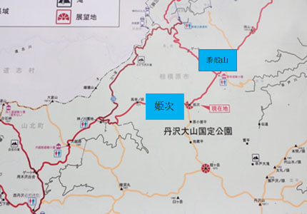 黍殻山と姫次の地図