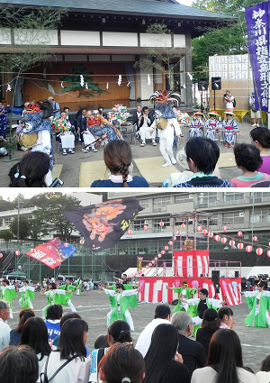 上は鳥屋諏訪神社祭礼、下は串川夏祭りの写真