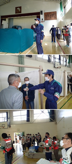 相模原市総合防災訓練の緑区会場（中野中学校）の様子