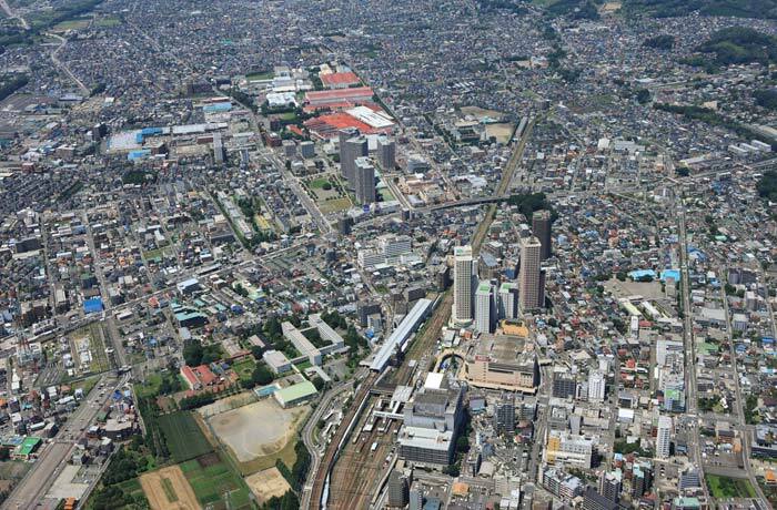 写真：橋本駅周辺の空撮
