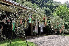 入り口前の竹飾り　写真