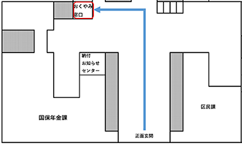 おくやみ窓口の場所(本館)