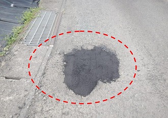 7月事例補修後の道路