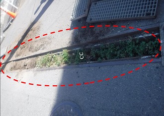 9月事例補修前の道路