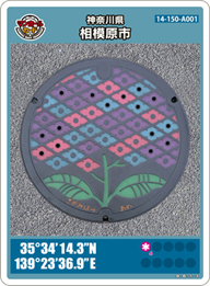 アジサイデザインのマンホールカード画像