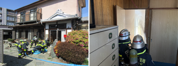 消防活動訓練の写真