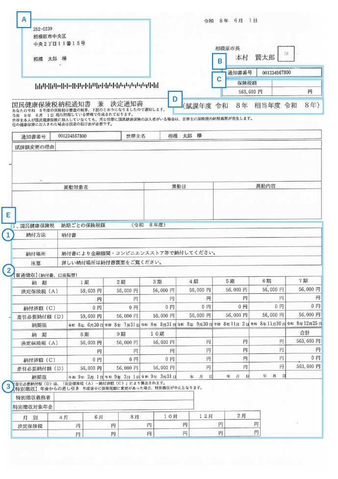 通知書(左側)