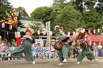下九沢御嶽神社の獅子舞イメージ写真