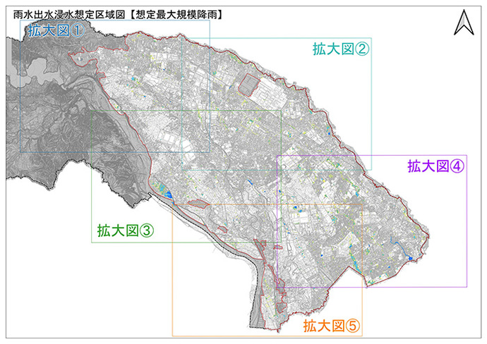 雨水出水浸水想定区域図(拡大図)
