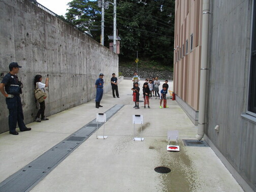 水消火器体験の写真